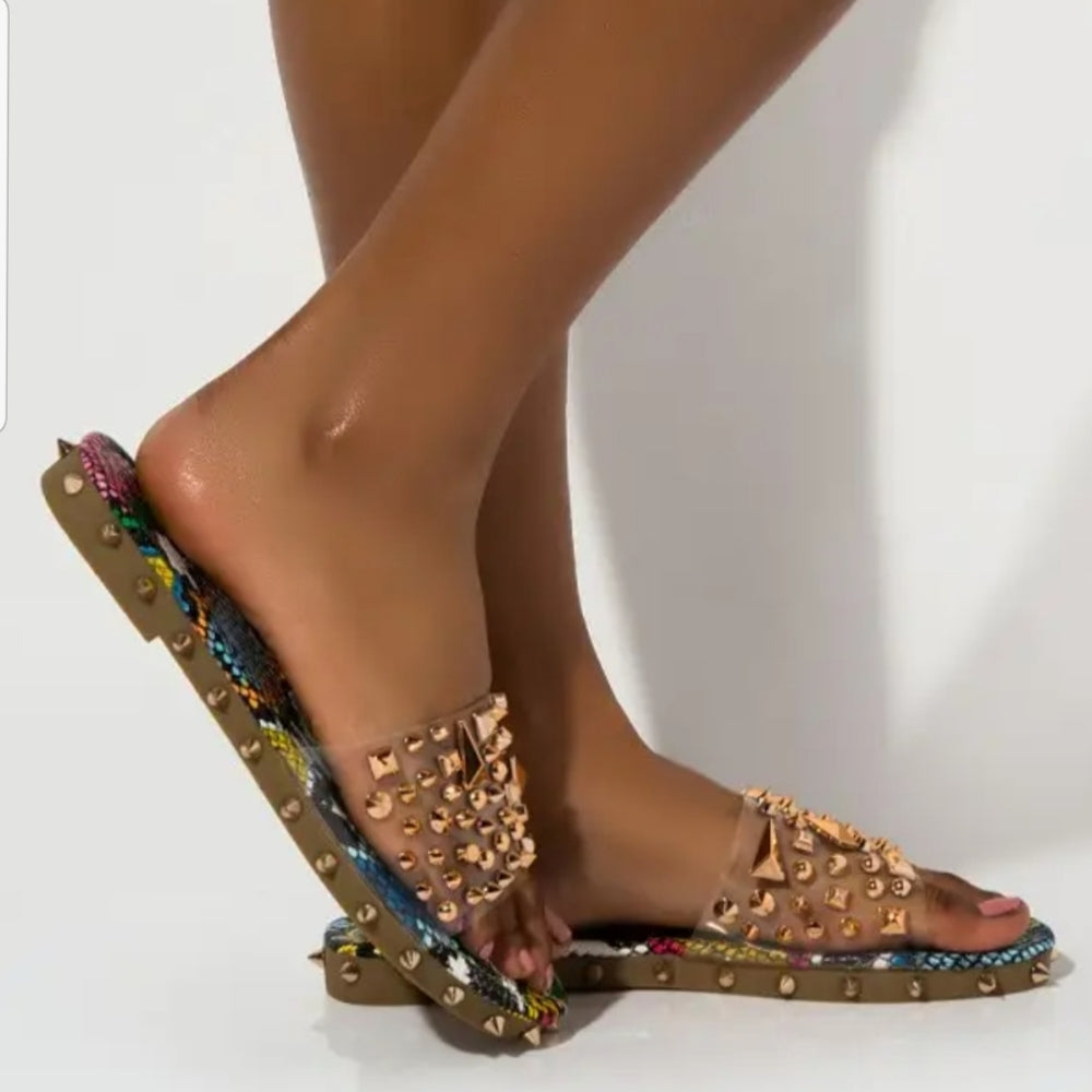 💗6, 7💗Multicolor STUDDED PVC SANDAL