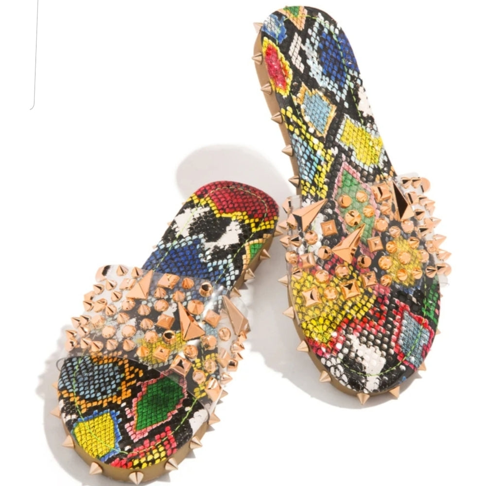 💗6, 7💗Multicolor STUDDED PVC SANDAL