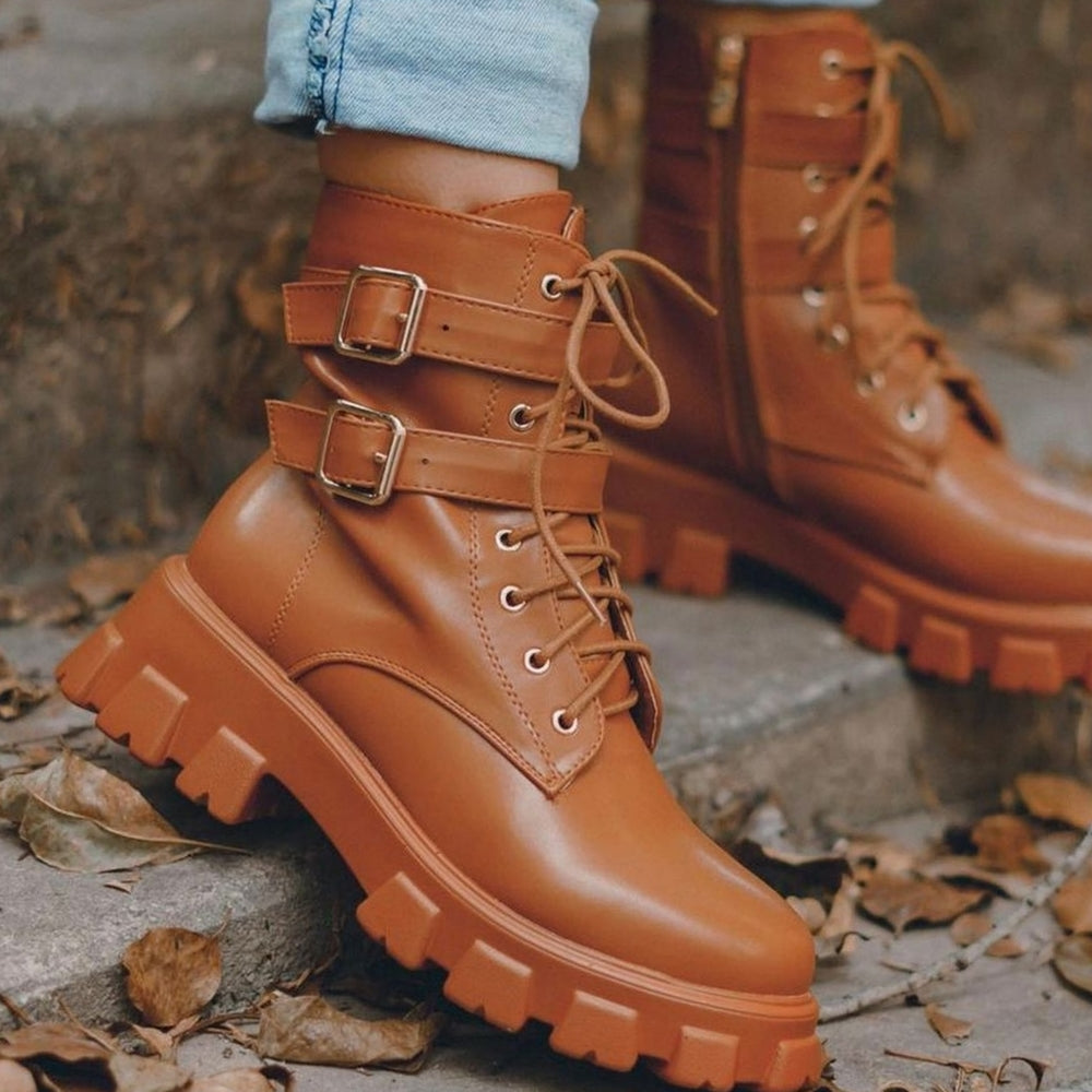 Just In Kashia Combat boot Tan color