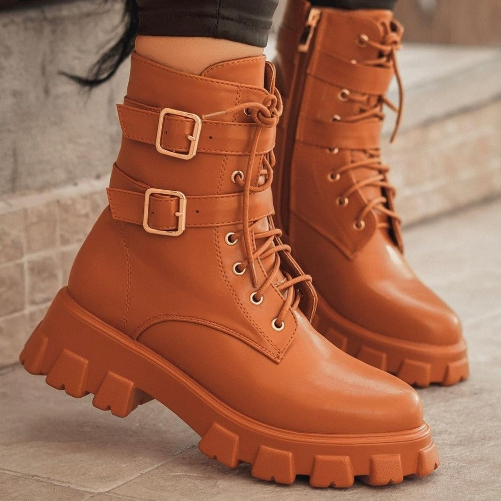 Just In Kashia Combat boot Tan color