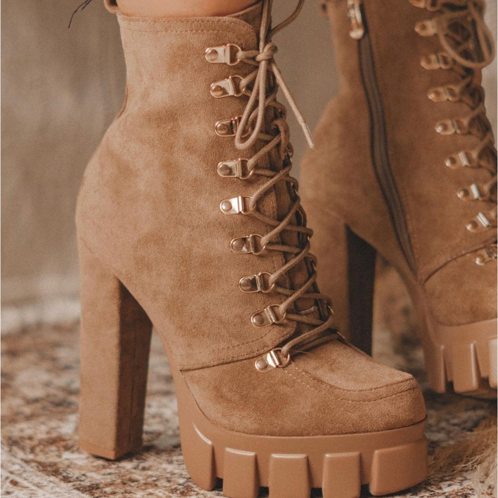 Just In Moon are Back Nude Vegan Suede Boots