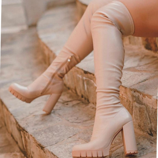 Just In all night out Pu nude Boots