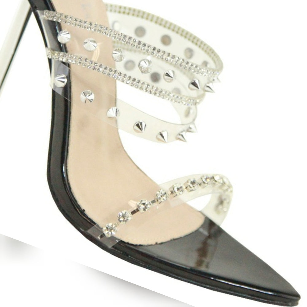 7.5 , 10  Rihanna Clear spike high Heels