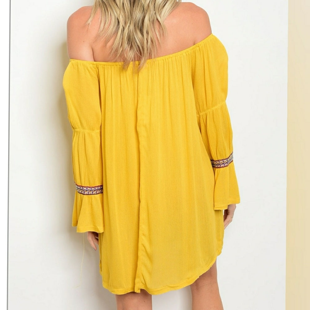 💋sexy💋MUSTARD OFF SHOULDER DRESS