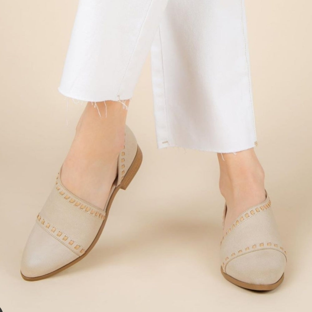 Arrived tone Open Shank Ballerina Mules