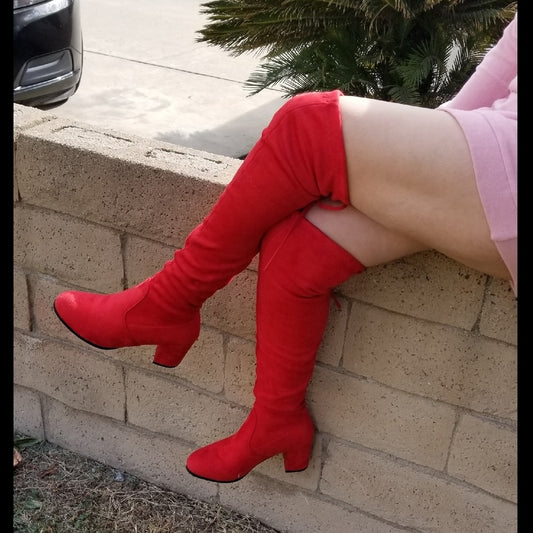 Restocked ! Very sexy boots over knee  Red Color