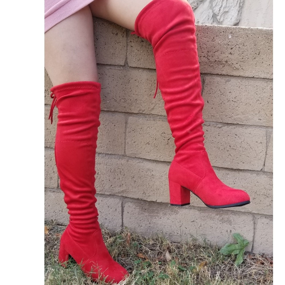 Restocked ! Very sexy boots over knee  Red Color