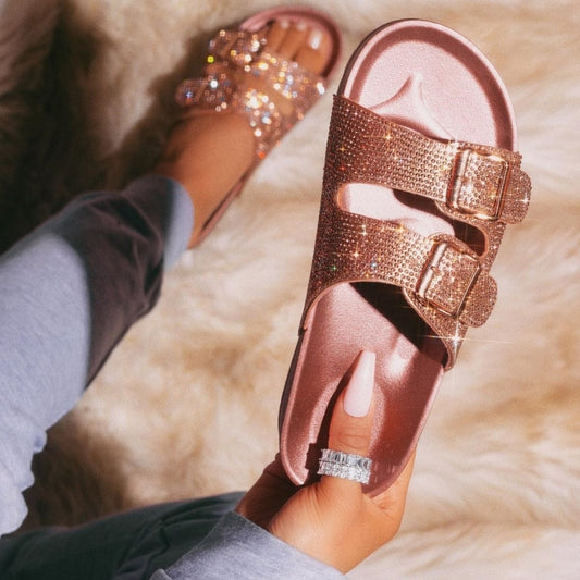 ❤last 6❤BestSeller Rose Gold embellishment Sandal