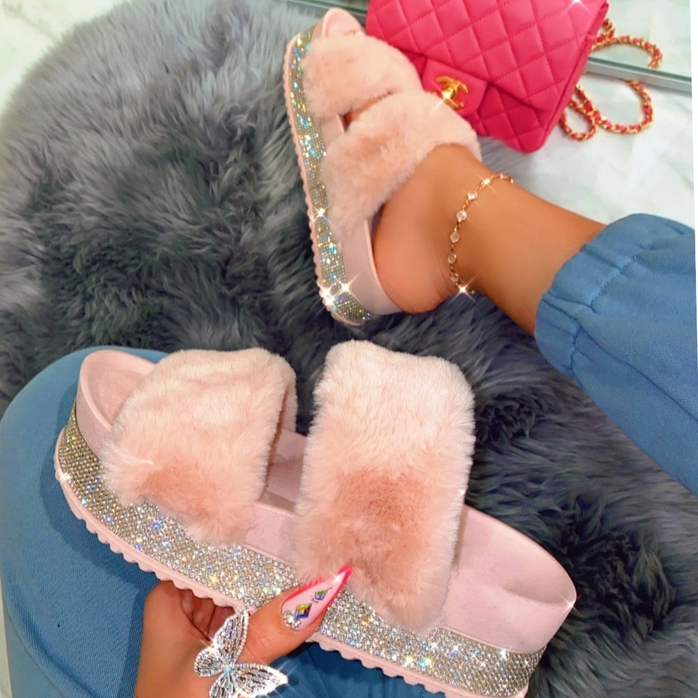 Just In 💓 Queen FUR SANDAL - MAUVE Color