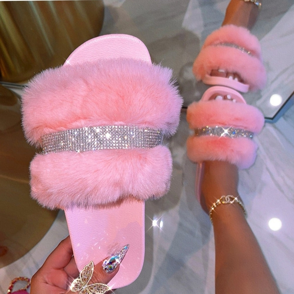 Just In 💓 babe DREAMY FUR SANDAL - PINK