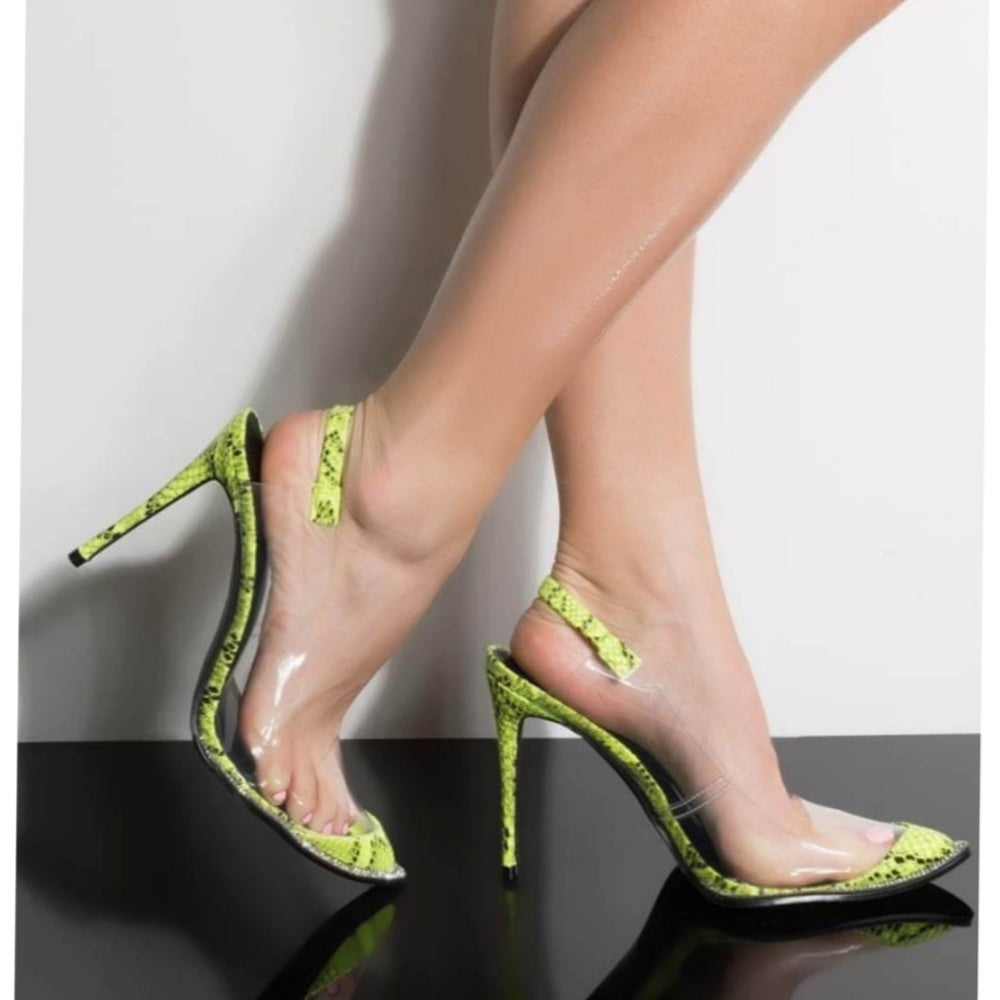 7,8,9 Heels lime sneak STILETTO SLINGBACK