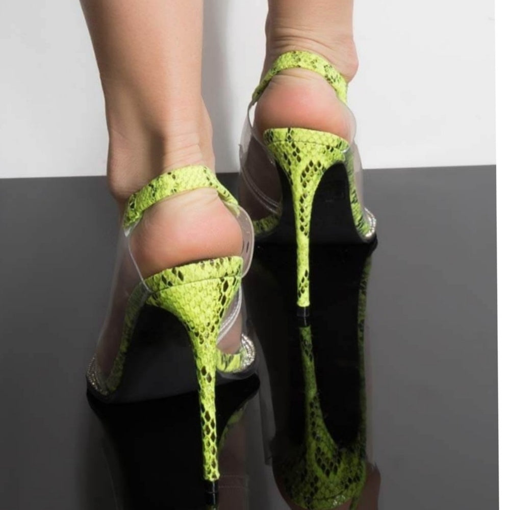 7,8,9 Heels lime sneak STILETTO SLINGBACK