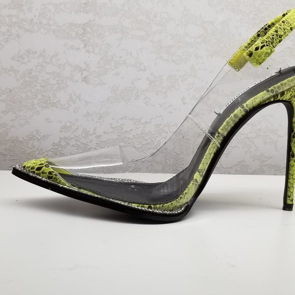 7,8,9 Heels lime sneak STILETTO SLINGBACK