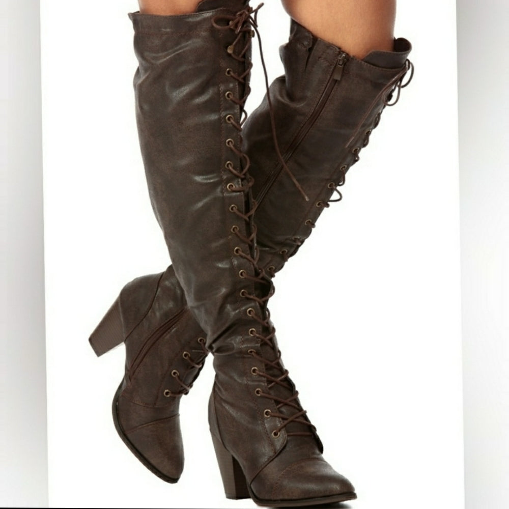 💓Just In💓All Fall - Mocha PUBoots over knee