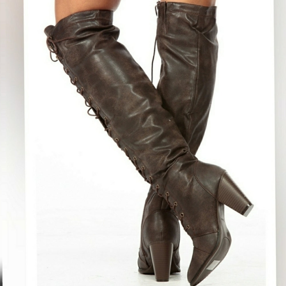 💓Just In💓All Fall - Mocha PUBoots over knee