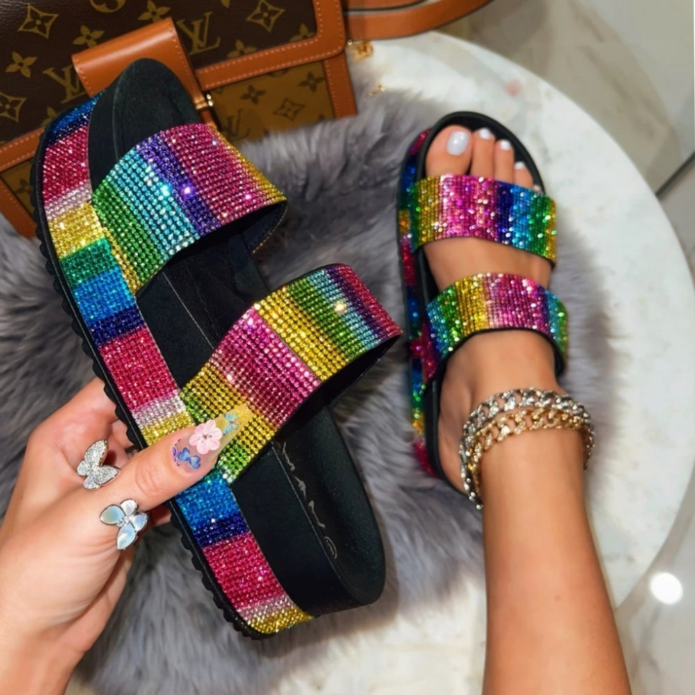 Just In 💓RHINESTONE SANDAL - RAINBOW