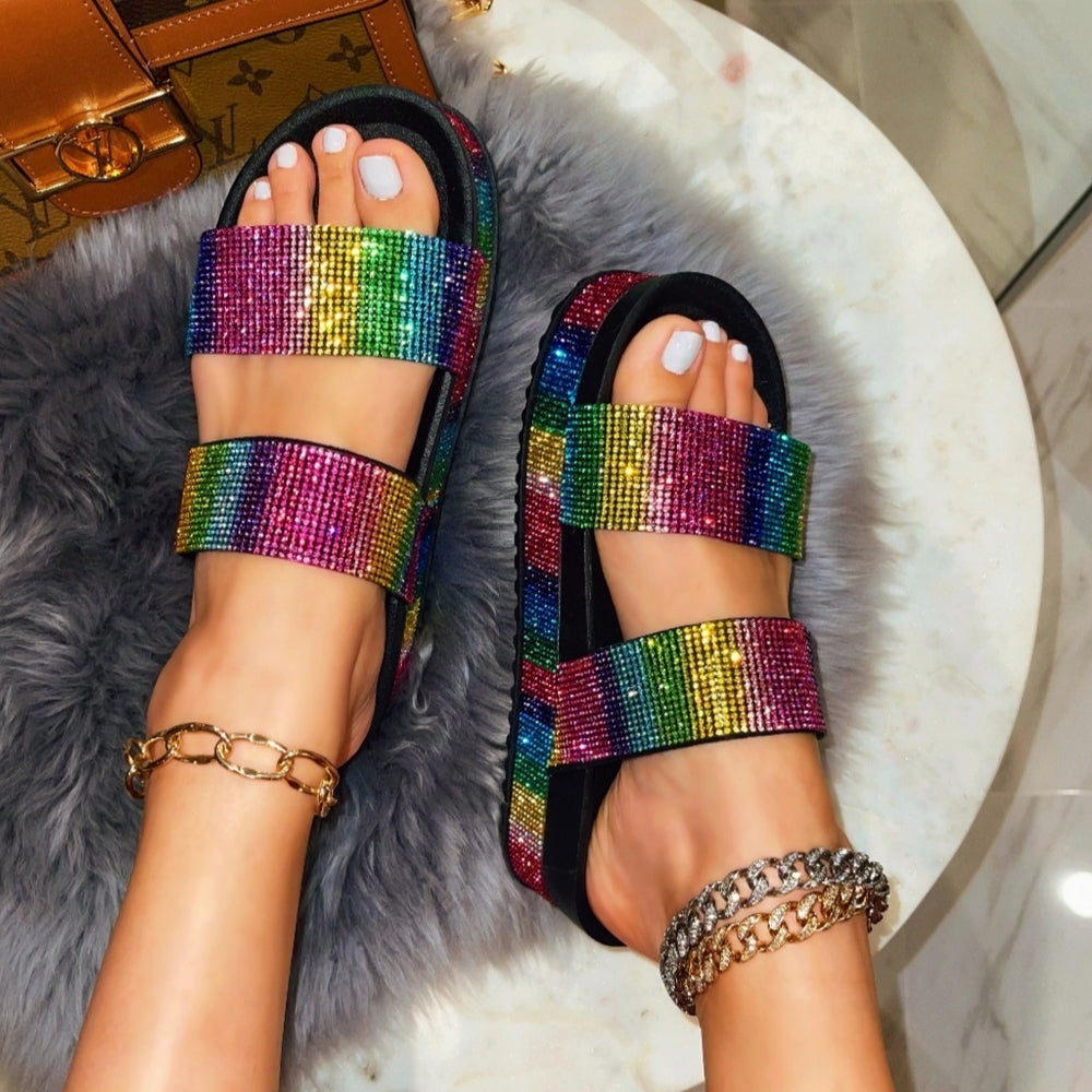 Just In 💓RHINESTONE SANDAL - RAINBOW