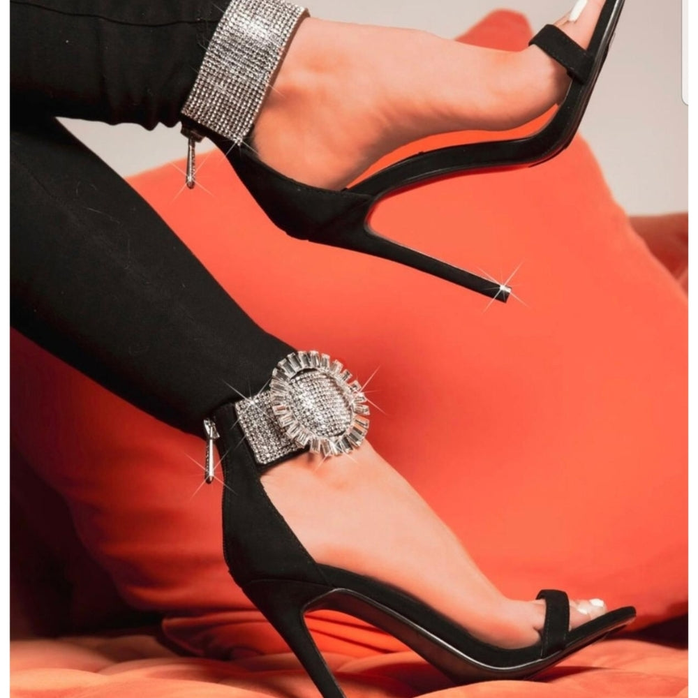 EDMOND WORK HARD RHINESTONE STILETTO SANDAL-BLAC]]